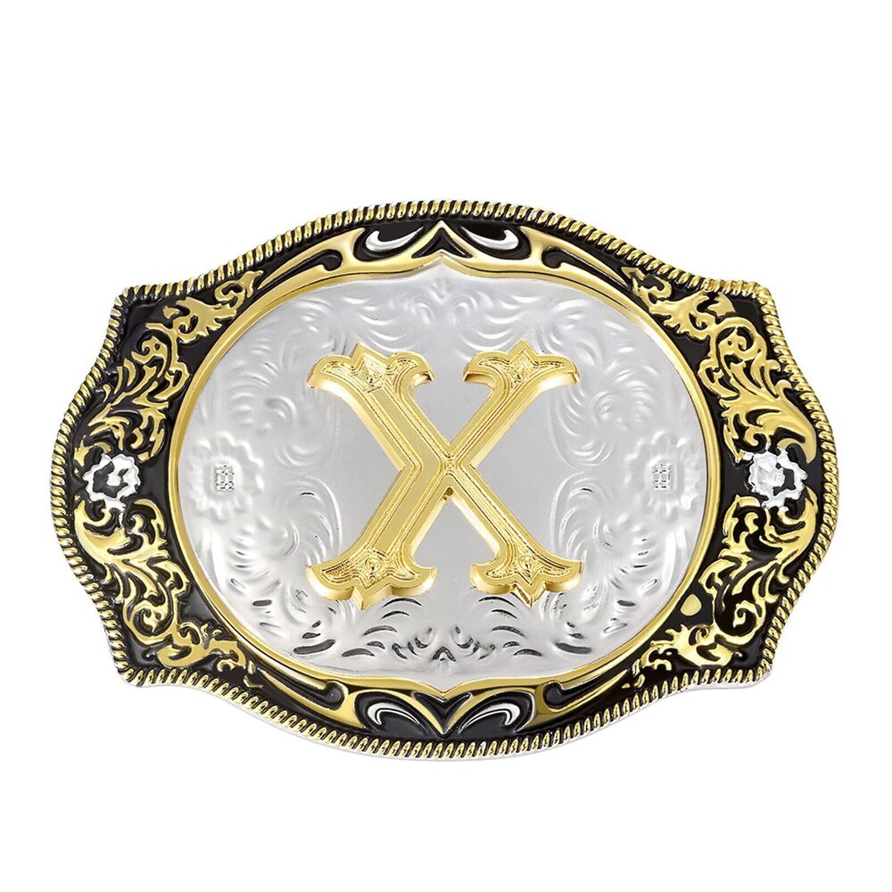 2856 Belt Buckle │Western Initial Letters AX to Z Christmas Halloween Small